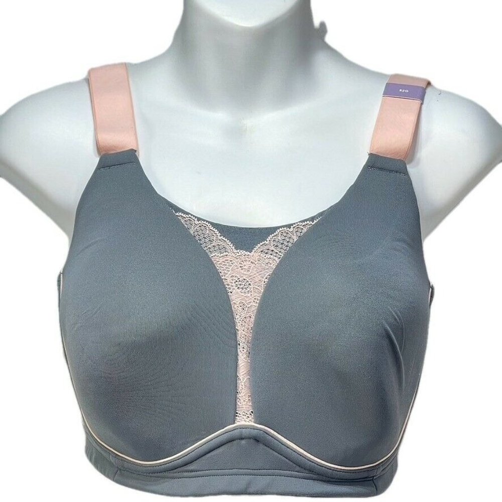 SPORT by CACIQUE Bra Medium Impact Lightly Lined Gray Size 32G